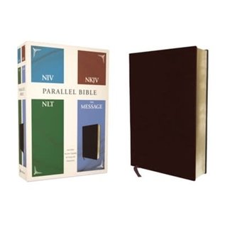 NIV, NKJV, NLT, The Message Parallel Bible, Burgundy Bonded Leather