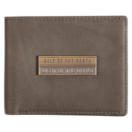 Men's Leather Wallet - Salt of the Earth,  Gray Genuine Leather