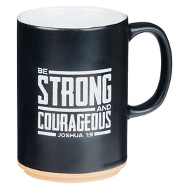 RECALLED Mug - Be Strong and Courageous, Black w/Lion