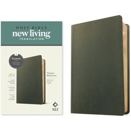 NLT Thinline Reference Bible, Olive Green Genuine Leather (Filament)
