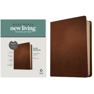 NLT Wide Margin Bible, Brown Genuine Leather (Filament)