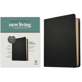 NLT Wide Margin Bible, Black Genuine Leather (Filament)