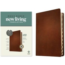 NLT Large Print Thinline Reference Bible, Brown Genuine Leather, Indexed (Filament)
