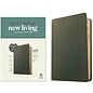 NLT Large Print Thinline Reference Bible, Olive Green Genuine Leather (Filament)