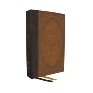 KJV Giant Print Thinline Bible, Vintage Series, Brown Leathersoft