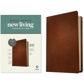 NLT Large Print Thinline Reference Bible, Brown Genuine Leather (Filament)