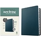 NLT Giant Print Personal Size Bible, Navy Blue Genuine Leather, Indexed (Filament)