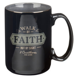 Mug - Walk By Faith, Black