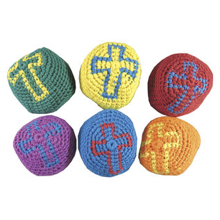 Knitted Kick Balls w/Cross, Assorted Colors