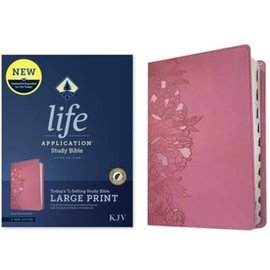 KJV Large Print Life Application Study Bible, Peony Pink Leathersoft, Indexed