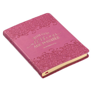 Journal - With God All Things Are Possible, Pink