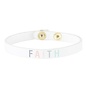Bracelet - Faith, White Leather with Snaps