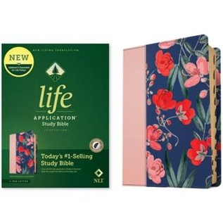 NLT Life Application Study Bible, Pink Evening Bloom LeatherLike, Indexed
