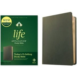 NLT Life Application Study Bible 3, Olive Green Genuine Leather