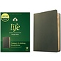 NLT Life Application Study Bible 3, Olive Green Genuine Leather