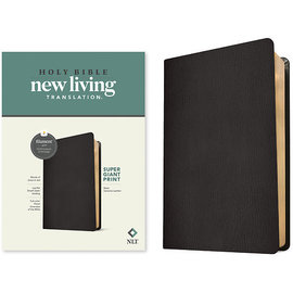 NLT Super Giant Print Bible, Black Genuine Leather (Filament)