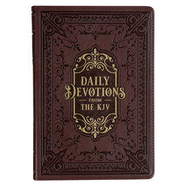 Daily Devotions from the KJV, Large Print Brown Faux Leather