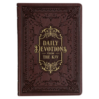 Daily Devotions from the KJV, Large Print Brown Faux Leather