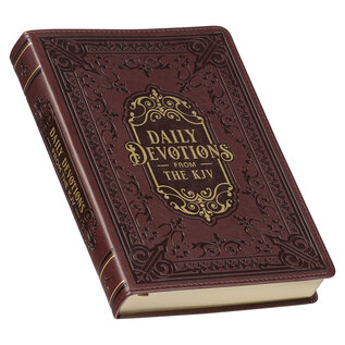 Daily Devotions from the KJV, Large Print Brown Faux Leather