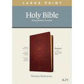 KJV Large Print Thinline Reference Bible, Ornate Burgundy LeatherLike (Filament)