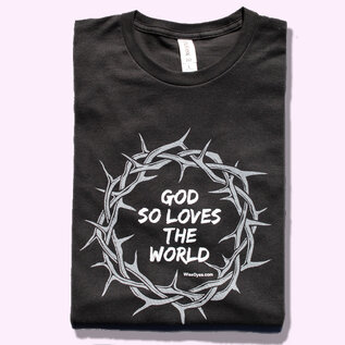 T-Shirt - WD God So Loves, Crown of Thorns, Black