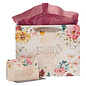 Gift Bag - Joyous Blessings, Floral Peach, Large w/ Card
