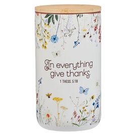 Gratitude Jar - In Everything Give Thanks, Ceramic