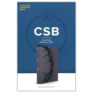 CSB Giant Print Reference Bible, Charcoal LeatherTouch