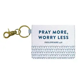 Keychain ID Case - Pray More, Worry Less