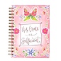Journal - His Grace is Sufficient, Pink w/Butterfly, Wirebound