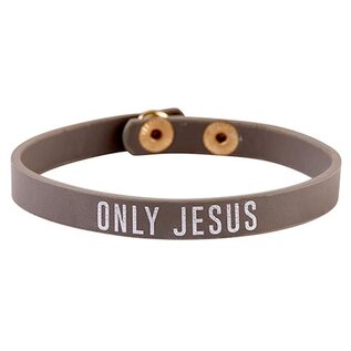 Bracelet - Only Jesus, Imitation Leather with Snaps