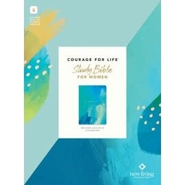 NLT Courage for Life Study Bible for Women, Brushed Aqua Blue LeatherLike (Filament)