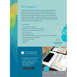 NLT-Courage For Life Women's Bible-Brushed Aqua Blue