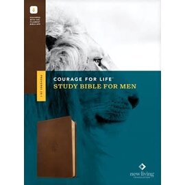 NLT Courage for Life Study Bible for Men, Rustic Brown Lion LeatherLike (Filament)