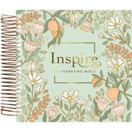 NLT DaySpring Inspire Illustrating Bible, Mint Floral Garden, Spiral Bound (Filament)