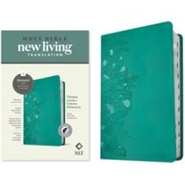 NLT Thinline Center-Column Reference Bible, Peony Rich Teal LeatherLike, Indexed (Filament)