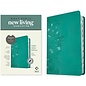 NLT Thinline Center-Column Reference Bible, Peony Rich Teal LeatherLike, Indexed (Filament)