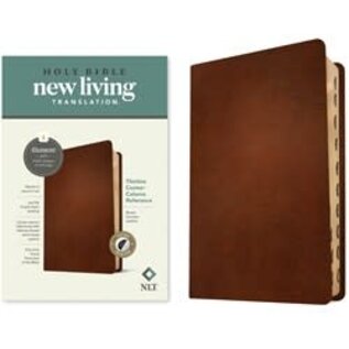 NLT Thinline Center-Column Reference Bible, Brown Genuine Leather, Indexed (Filament)