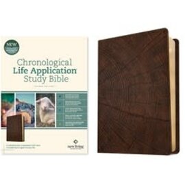 NLT Chronological Life Application Study Bible, Heritage Oak Brown LeatherLike