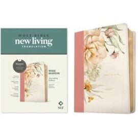 NLT Wide Margin Bible, Dusty Pink Blossoms LeatherLike (Filament)