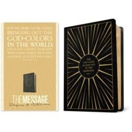 The Message Bible: Anniversary Edition, Life-Light Black Leather-Look