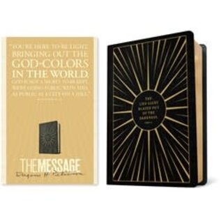 The Message Bible: Anniversary Edition, Life-Light Black Leather-Look