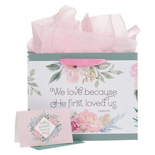 Gift Bag - He First Loved Us, Large w/Card
