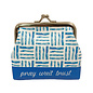 Coin Purse - Pray Wait Trust, Blue