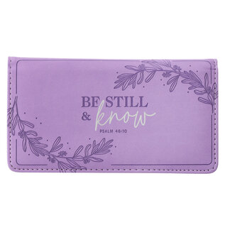 Checkbook Cover - Be Still & Know, Purple