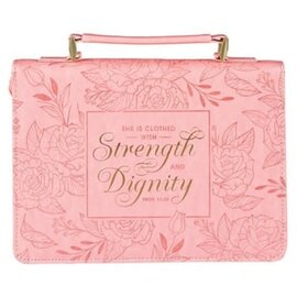 Bible Cover - Strength & Dignity, Pink Floral