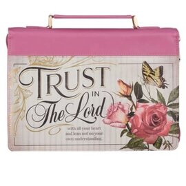 Bible Cover - Trust in the Lord, Pink Floral