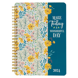 2024 12 Month Weekly Planner - Make Today a Wonderful Day, Wirebound