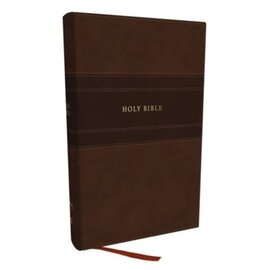 NKJV Large Print Reference Bible, Brown Leathersoft