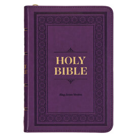 KJV Compact Bible, Iris Purple Faux Leather w/Zipper